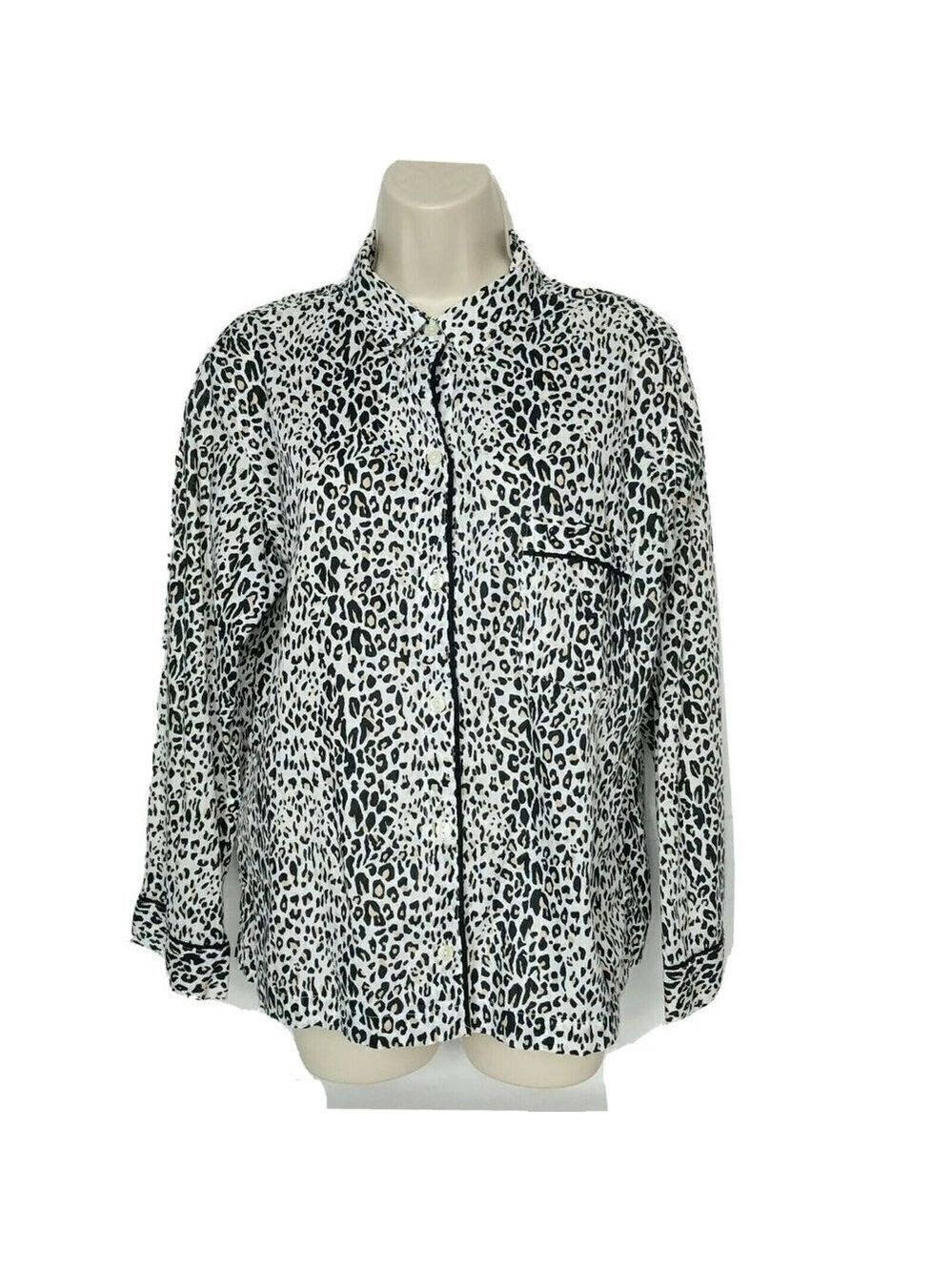 Victoria's Secret Leopard Print Button Down Shirt Medium
